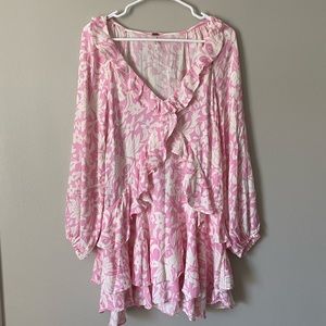 Free People Rebecca Ruffle Dress in Pink Size XS
